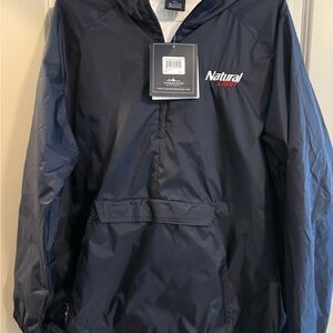 NWT Natural Light Navy Windbreaker Jacket